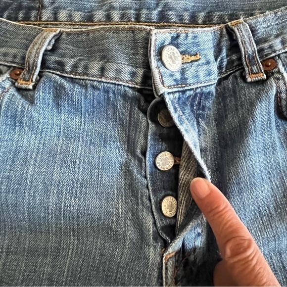 Lucky Brand Easy Rider Ankle Crop Women Size‎ 12/31  Blue Jeans Button Fly 32X25 - Picture 2 of 13